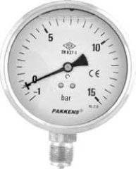 PAKKENS Manometre Ø100mm Sıvı Dolgulu KL2,5