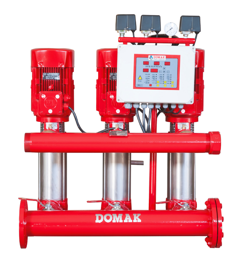 DOMAK 208-11 TÜ Üç Pompalı Dik Milli Çok Kademeli Hidrofor 3x5,5HP