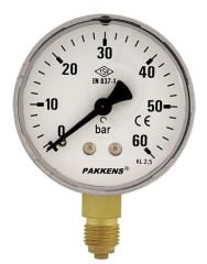 PAKKENS Manometre Ø63mm Kuru Tip KL2,5