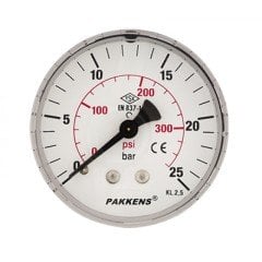PAKKENS Manometre Ø63mm Kuru Tip KL2,5